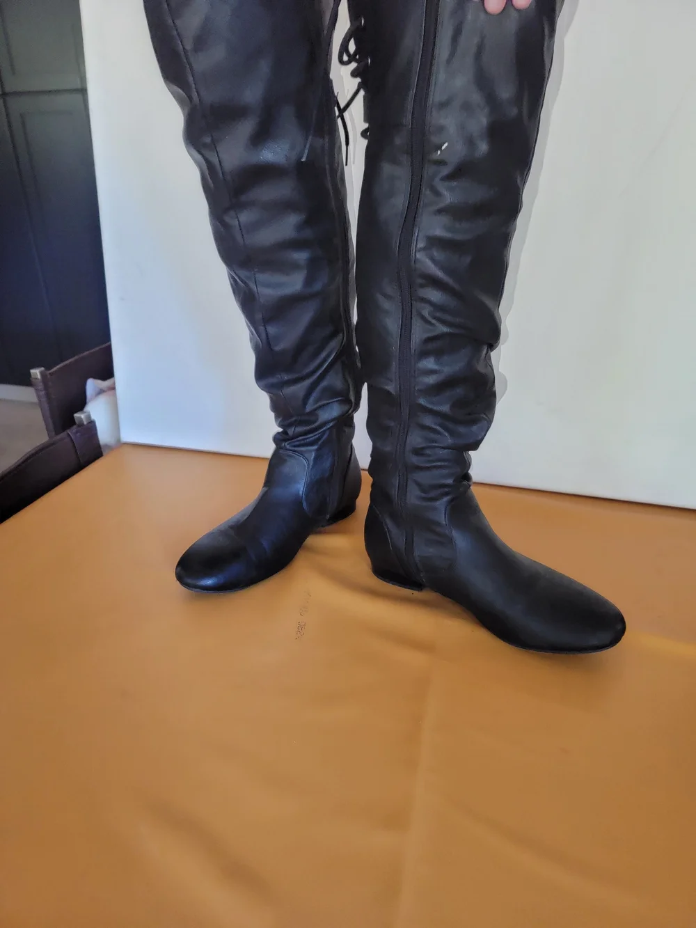 Tall Black Women's Buckle Knee-High Boots